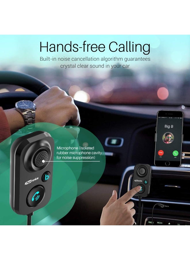 Portronics AUTO 12 in-Car Bluetooth Receiver for Handsfree Calling, Music System, Supports All Smartphones (Black) - Image 3